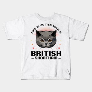 British Shorthair Cat Kids T-Shirt